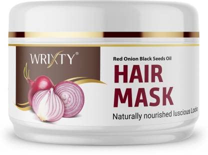 Wrixty Red Onion & Black Seed Hair Mask with Keratin for Hair Growth | Smoothing, Strengthening & Thickening Treatment | Nourishes & Controls Frizz | Anti-Hair Fall Onion Hair Mask - 200ml | Perfect for Damaged, Dry & Thin Hair at Home Salon Care