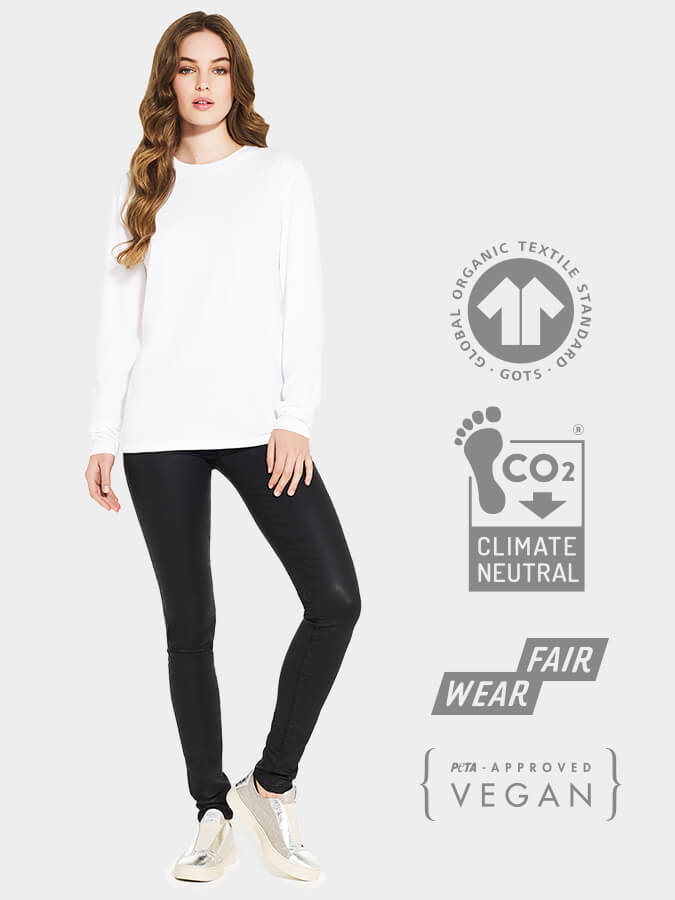 Organic Cotton Long Sleeve Yoga T-Shirt for Women - Comfortable Workout & Studio Wear - Perfect for Yoga, Pilates & Meditation Sessions