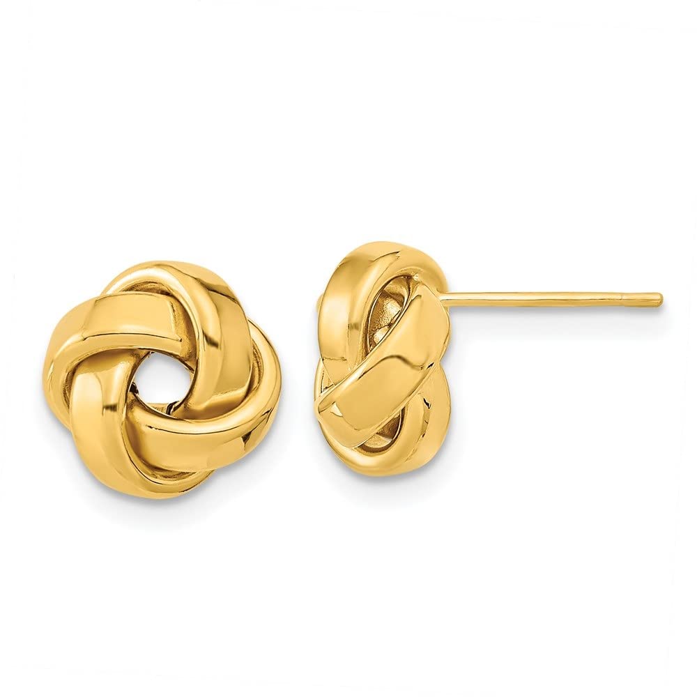 14K Gold Polished Love Knot Stud Earrings for Women - Elegant Jewelry Gift for Anniversary, Valentine's Day & Special Occasions