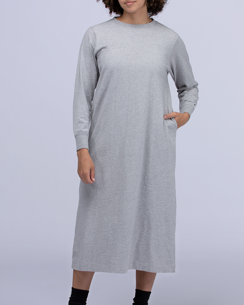 Eco-Friendly Recycled Cotton Long Sleeve Dress for Women - Sustainable Fashion for Casual Wear, Office & Date Nights