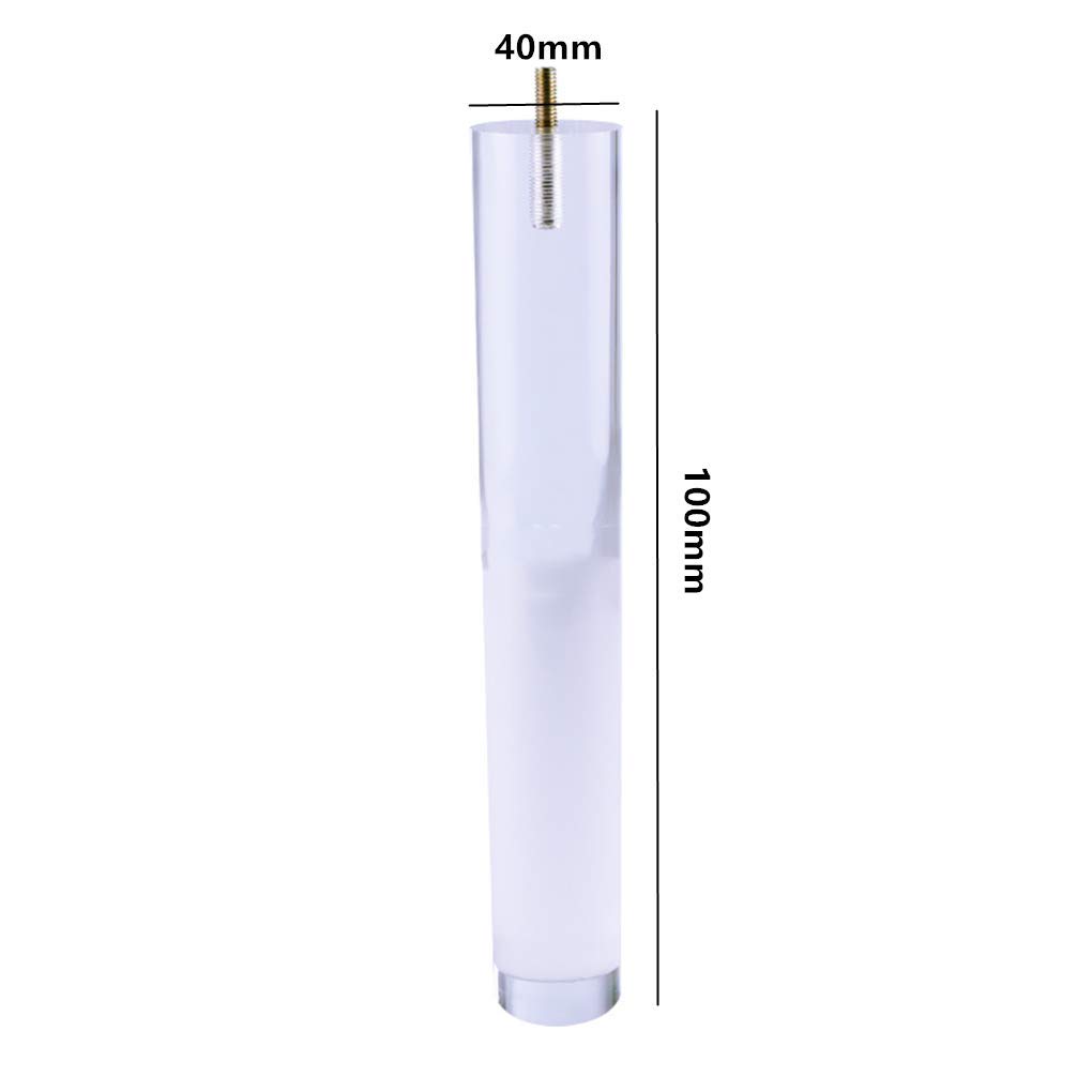 4 Pcs Clear Acrylic Furniture Legs - 40x100mm DIY Replacement Feet for Sofa, Cupboard, Bookcase, Cabinet & Table - Modern Glass-Look Coffee Table Legs for Home & Office Decor