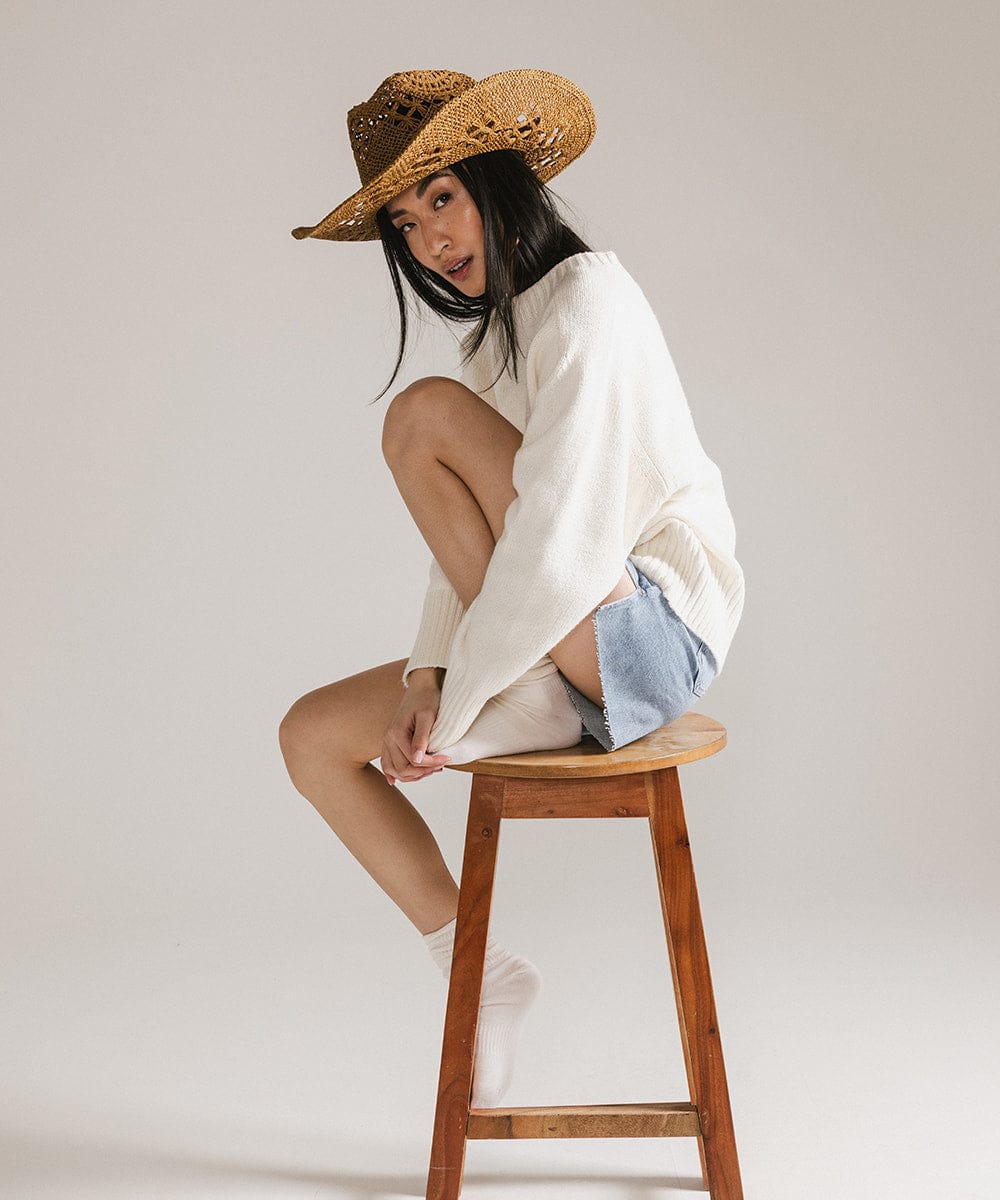 Stylish Remy Vented Straw Cowboy Hat for Women & Men - Breathable Sun Protection for Outdoor, Beach, and Country Music Festivals