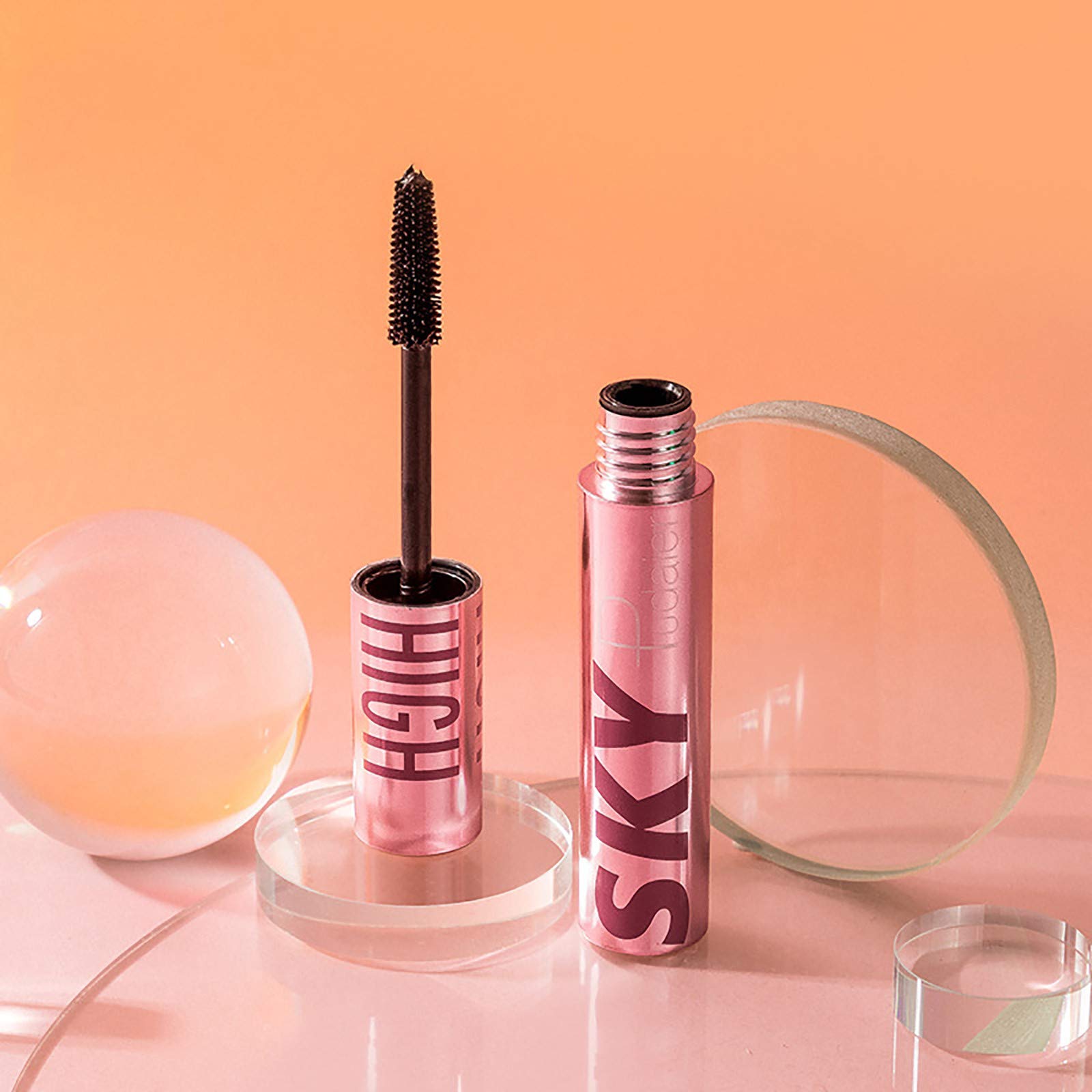 4D Silk Fiber Lash Sky Mascara - Waterproof, Smudge Proof & Long Lasting - Strong Black Volumizing & Curling Mascara for Dramatic Eye Makeup | Perfect for Parties, Weddings & Everyday Glam