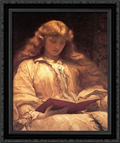 Lord Frederick Leighton 'The Maid With The Yellow Hair' 20x24 Inch Black Ornate Wood Framed Canvas Art Print - Perfect for Living Room, Bedroom, or Office Wall Decor