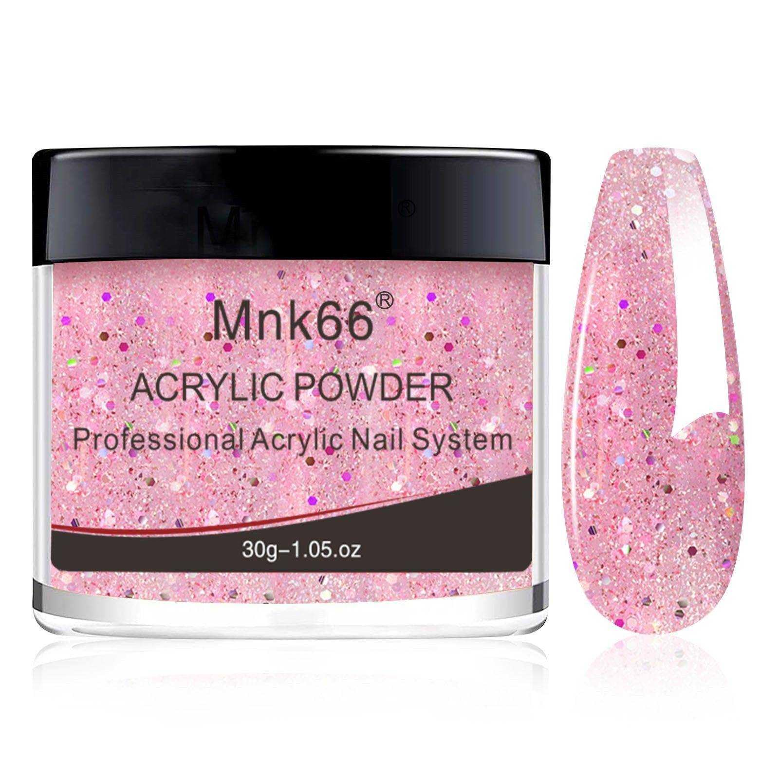 Professional Neon Pink Glitter Acrylic Nail Powder for Nail Extensions, French Manicure, 3D Flower Art & Nail Carving - 30g (YSJF015) | Perfect for Beginners & Salon Use