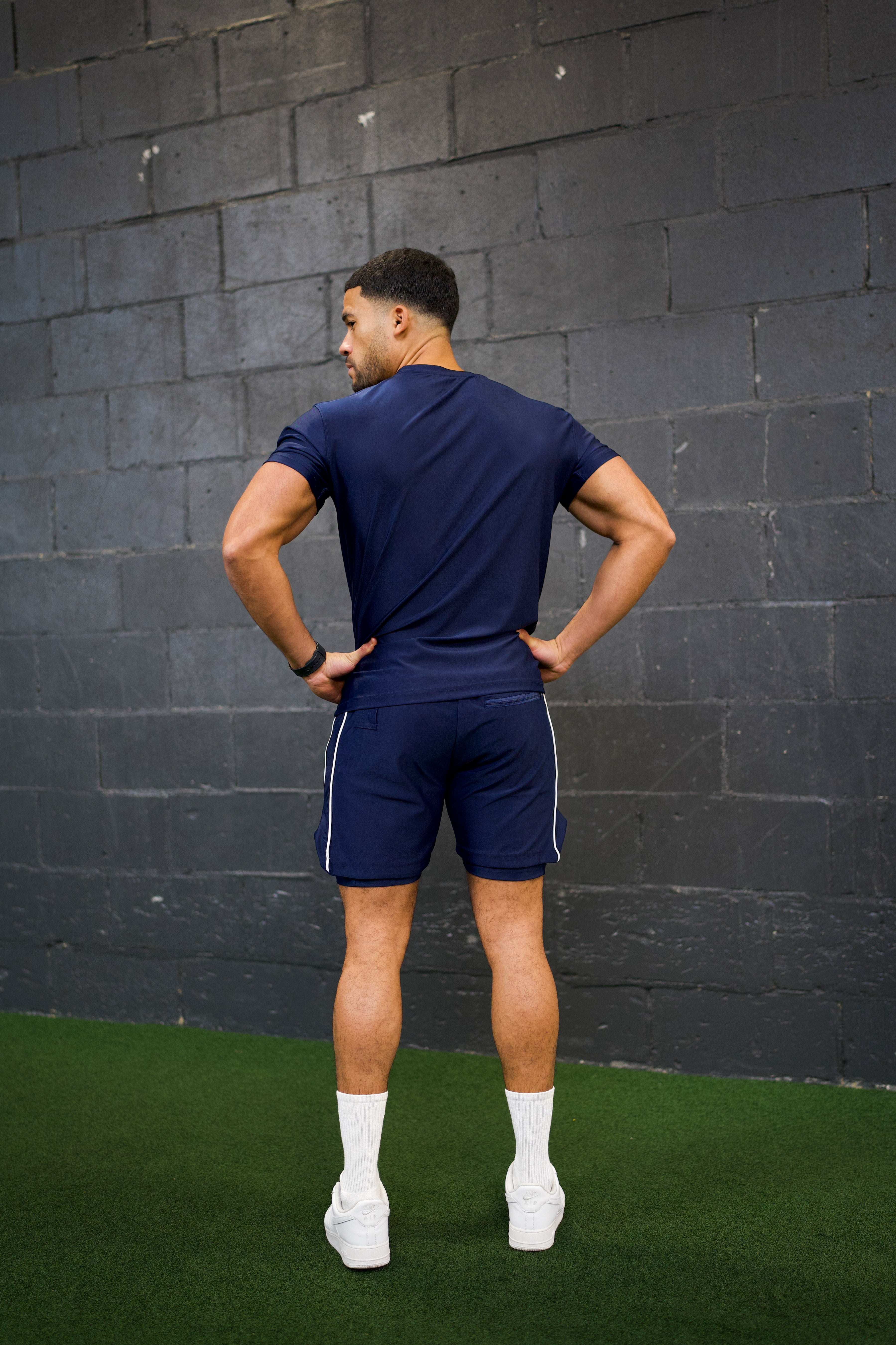 Cerus Navy Flex 2-in-1 Running Shorts with Built-in Liner - Moisture-Wicking, Quick-Dry Athletic Shorts for Men - Perfect for Gym, Jogging & Outdoor Workouts
