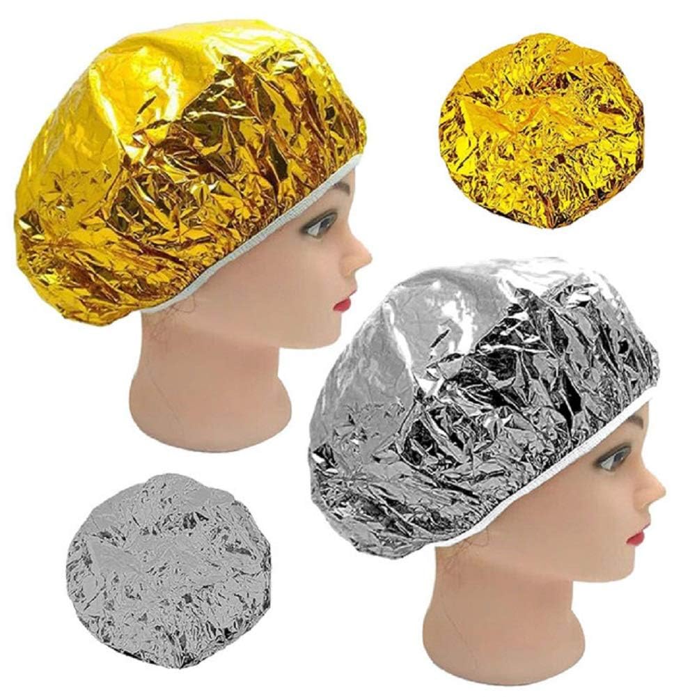 Premium Aluminum Foil Hair Cap for Salon & Home Use - Waterproof, Dustproof, Elastic Spa & Shower Cap - Ideal for Hair Dye, Baking Oil Treatments, and Salon Styling (Pack of 1) - Perfect for DIY Hair Care, Professional Salons, and At-Home Spa Days