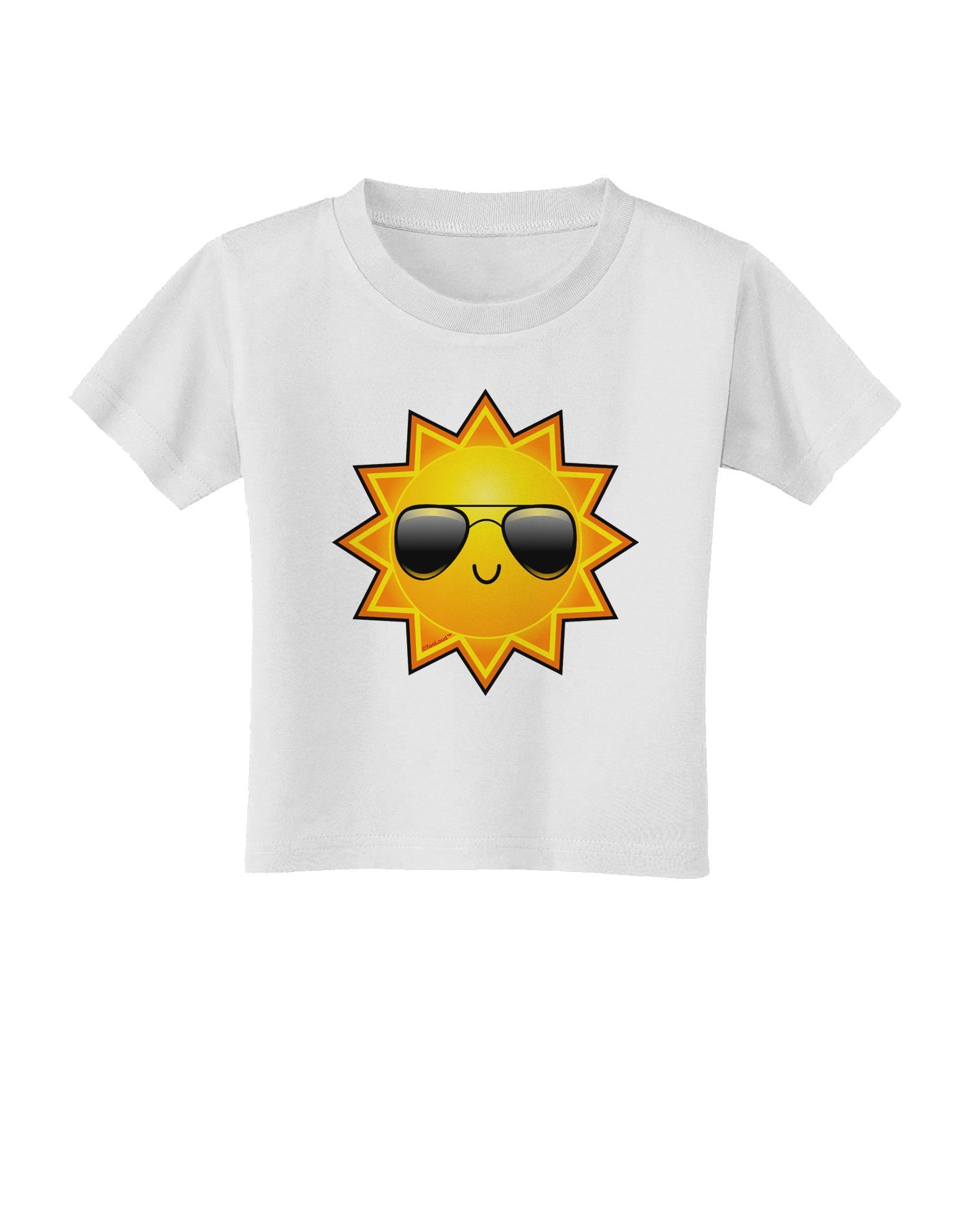 Funny TooLoud Sun with Sunglasses Toddler T-Shirt - Cute Graphic Tee for Boys & Girls - Perfect for Playdates, Beach Outings & Summer Activities