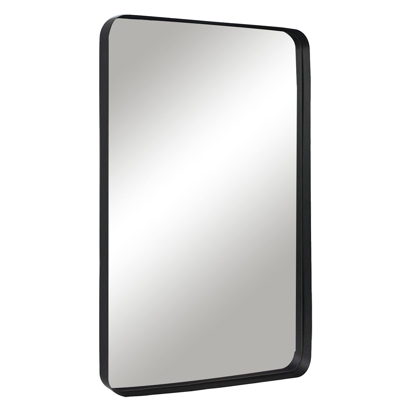 26x32 Inch Black Framed Bathroom Mirror - Rectangle Vanity Mirror with Rounded Corners & Metal Frame for Bathroom, Bedroom, Living Room - Perfect for Makeup, Shaving & Home Décor