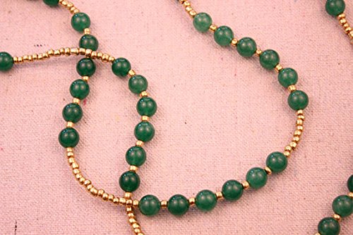 Green Aventurine Gold Wrap Necklace – Long Beaded Gemstone Layered Statement Necklace with Gold Seed Beads 3-8mm | Boho Jewelry for Women, Spiritual Healing Crystal, Yoga & Meditation Accessory