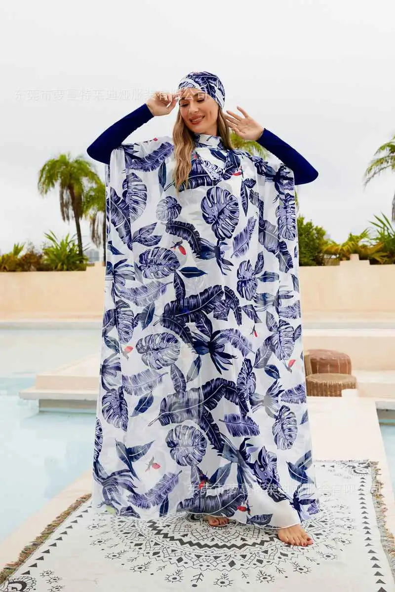 4-Piece Full Coverage Halal Burkini Swimwear Set - Modest Islamic Beachwear for Women, Swimming, Surfing & Sun Protection