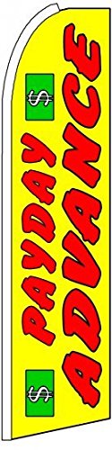 5 Pack Payday Advance 11.5' Swooper #4 Feather Flags - Outdoor Advertising Banners for Car Dealerships, Grand Openings & Sales Events