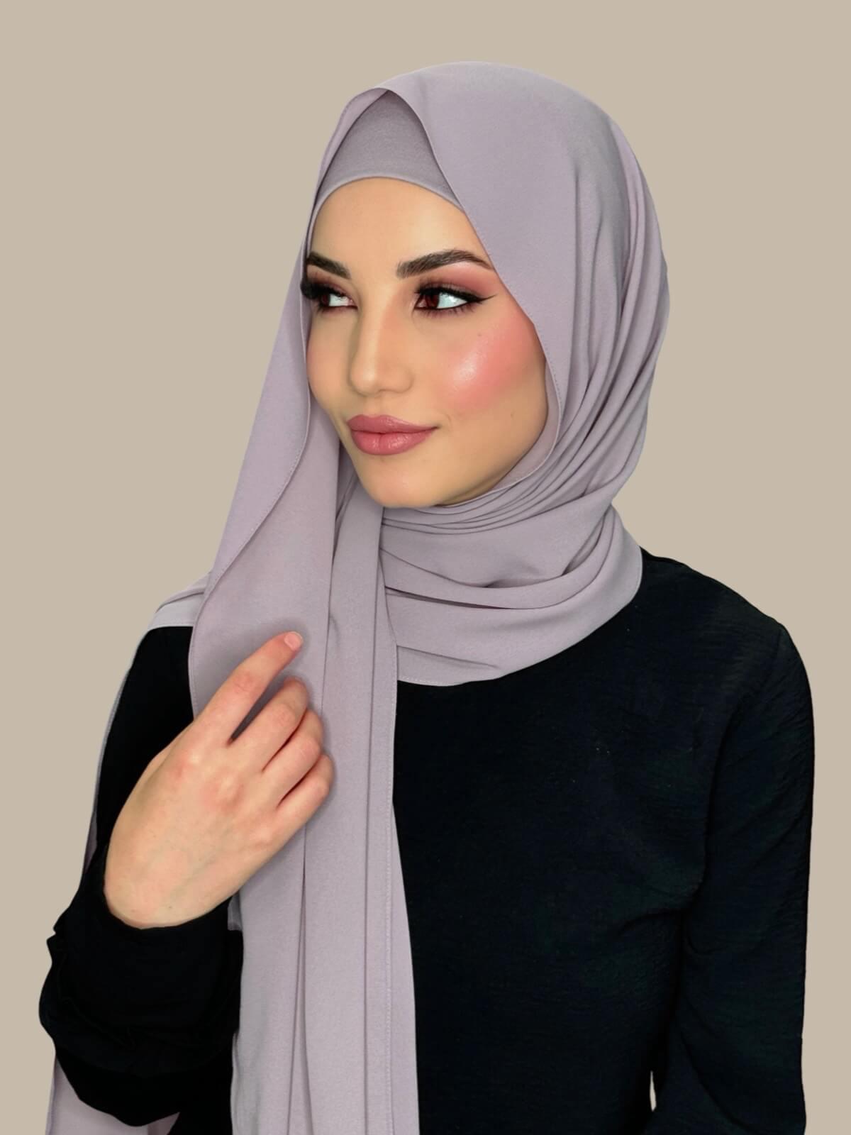Elegant Barely Mauve Chiffon Hijab Set - Perfect for Daily Wear, Special Occasions & Modest Fashion