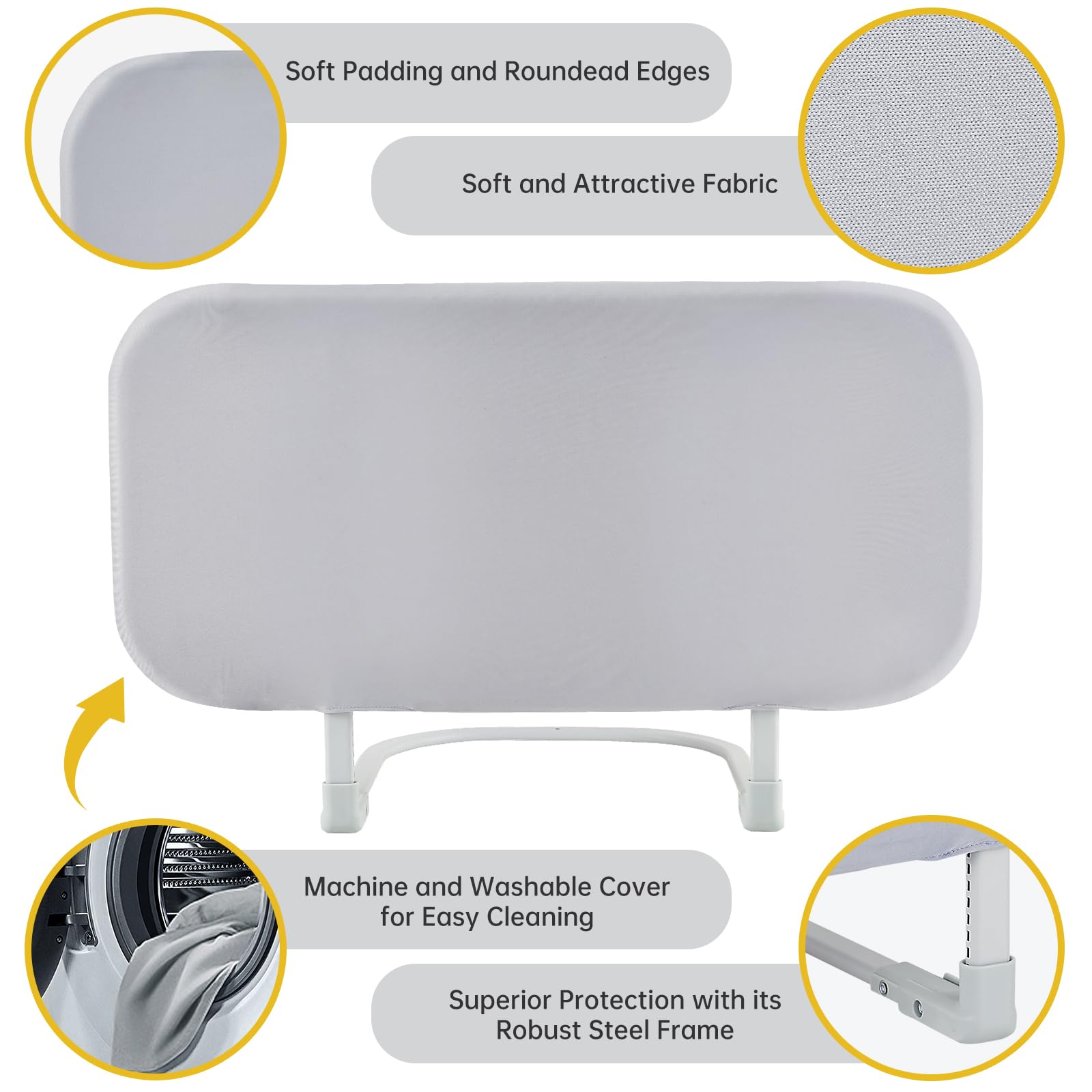 Portable Bed Rails for Toddlers & Kids - Adjustable Safety Guard for Crib, Twin, Full, Queen & King Size Beds - Easy to Install Travel Bed Rail for Home & Hotels - Perfect for Toddler Safety & Peace of Mind