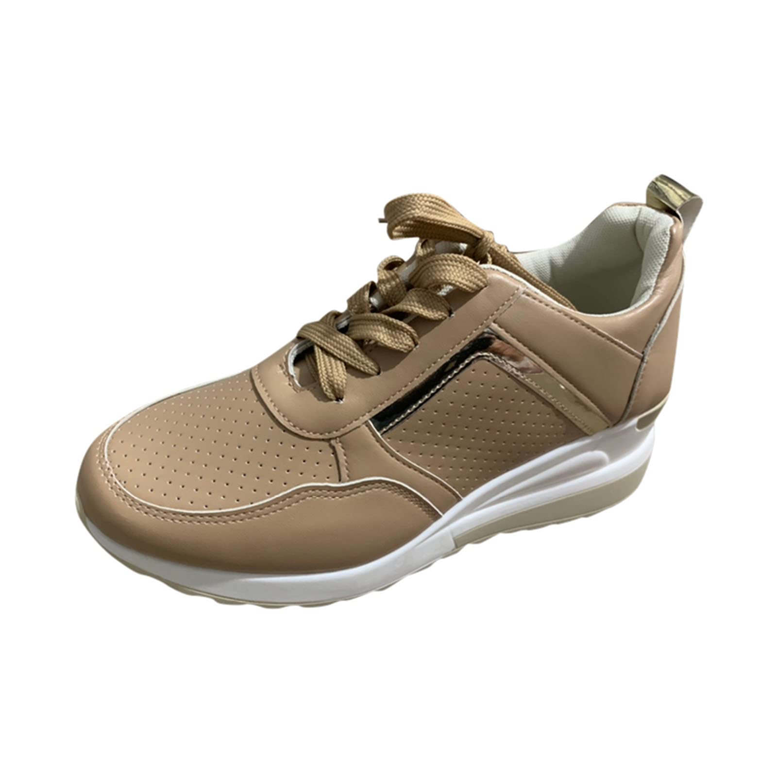 FAMOORE Women's Waterproof Walking Shoes - Lightweight Hiking Sneakers for Women, Comfortable & Breathable - Perfect for Outdoor Activities, Travel & Daily Wear (X Brown, Size 8.5)