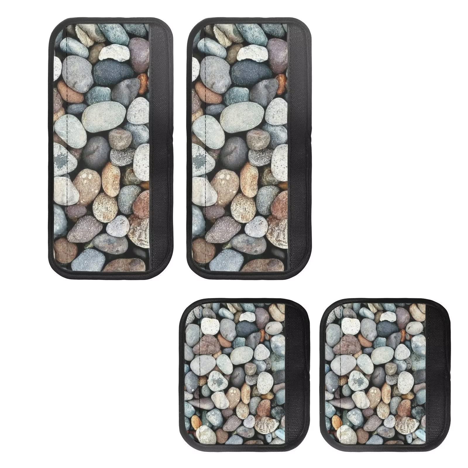 SEANATIVE 4-Pack Pebble Stone Print Refrigerator Handle Covers - Kitchen Appliance Handle Protectors for Fridge, Microwave & Dishwasher - Durable & Stylish Home Decor (Perfect for Modern Kitchens & Office Break Rooms)