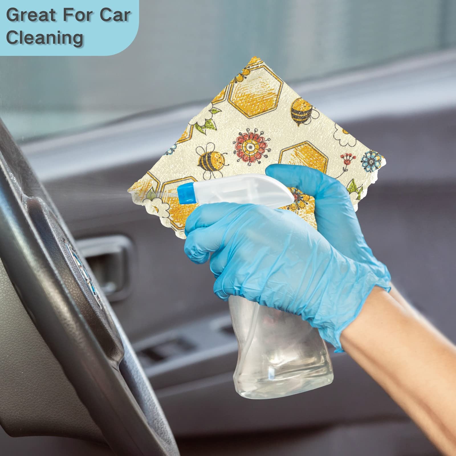 6 Pack Honeycomb Dish Cloths - Super Absorbent & Lint-Free Kitchen Towels Set (11x11 Inch) for Washing Dishes, Cleaning Countertops & Drying Hands - Soft & Durable Cleaning Rags for Home & Restaurant Use