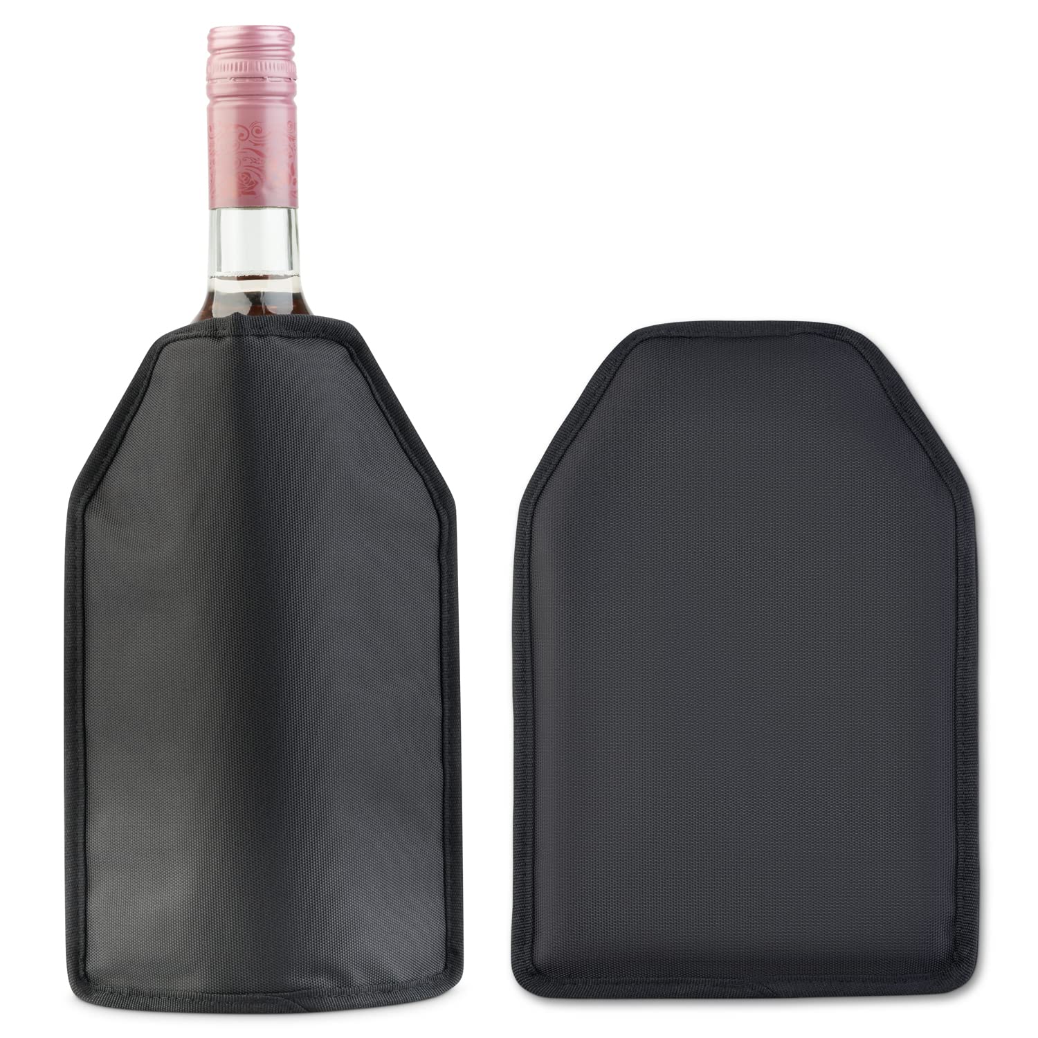 Premium Reusable Wine Cooler Sleeve - High-Quality Solid Gel Insulated Wine Bottle Chiller for White & Red Wines - Perfect for Picnics, Parties, and Outdoor Events (Black)