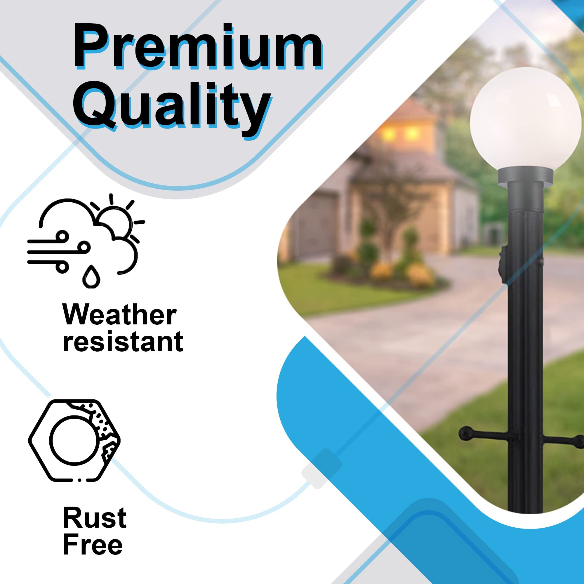 Ciata 84-Inch Black Aluminum Outdoor Lamp Post with Dusk to Dawn Sensor & Crossarm - Weatherproof Garden Lighting for Patio, Yard, and Driveway