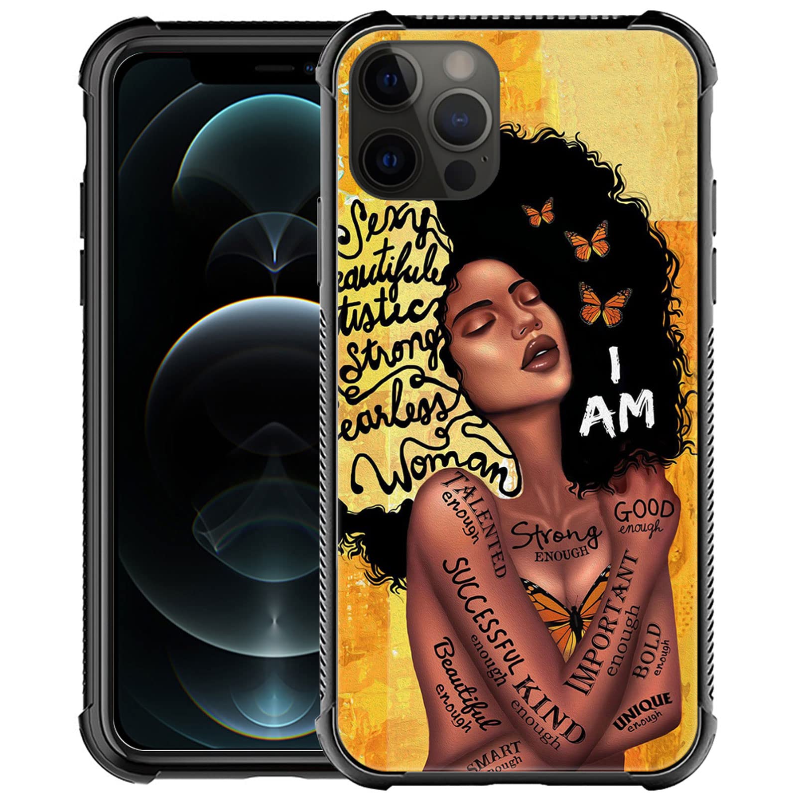 iPhone 12 Pro Max Case - Butterfly Design Slim Protective Cover with Soft TPU & Shock Absorption for Apple iPhone 12 Pro Max (6.7 Inch) - Perfect for Everyday Use, Travel & Outdoor Activities