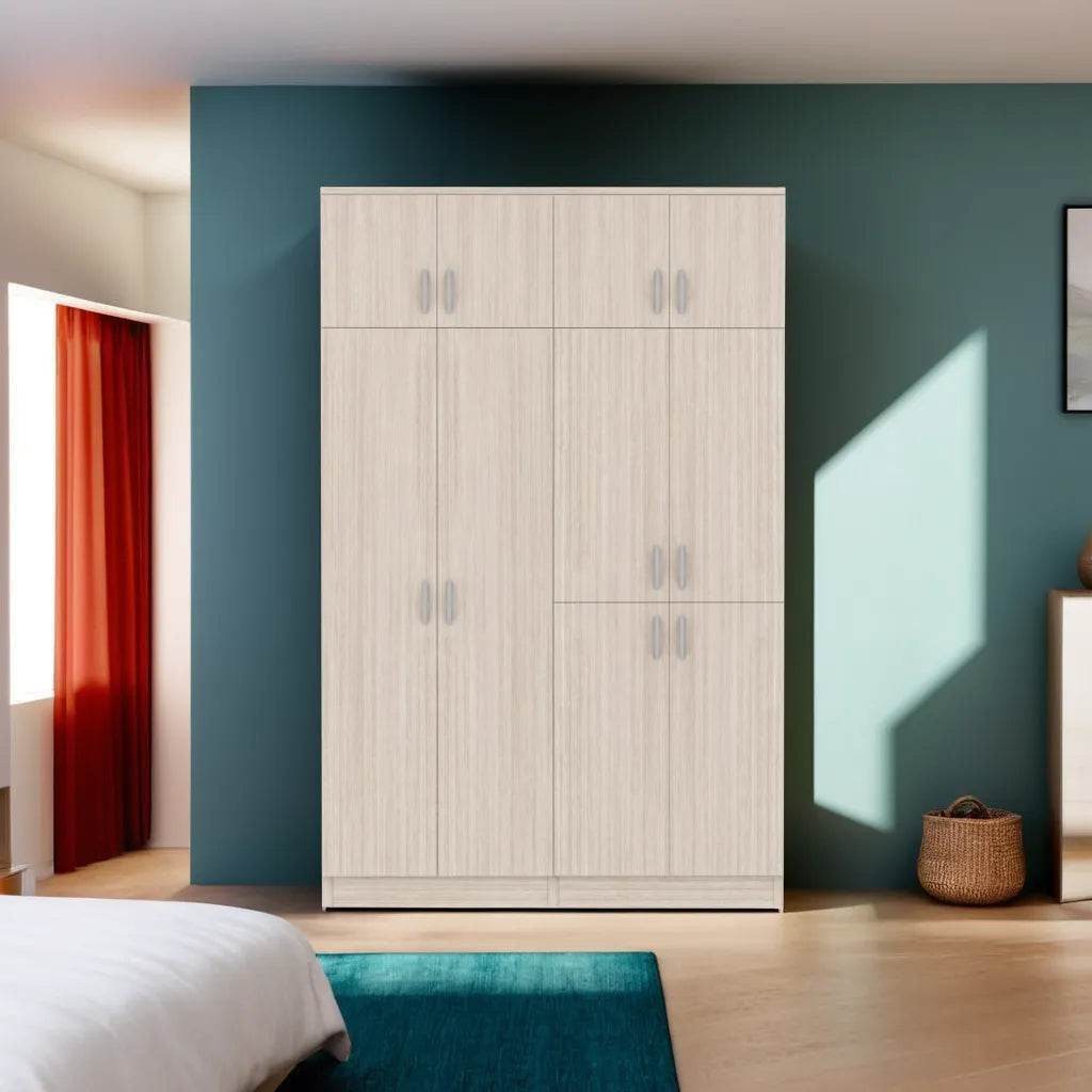Melissa 5ft Open Door Solid Plywood Wardrobe - Durable Wood Closet for Bedroom, Living Room & Office Storage Organization