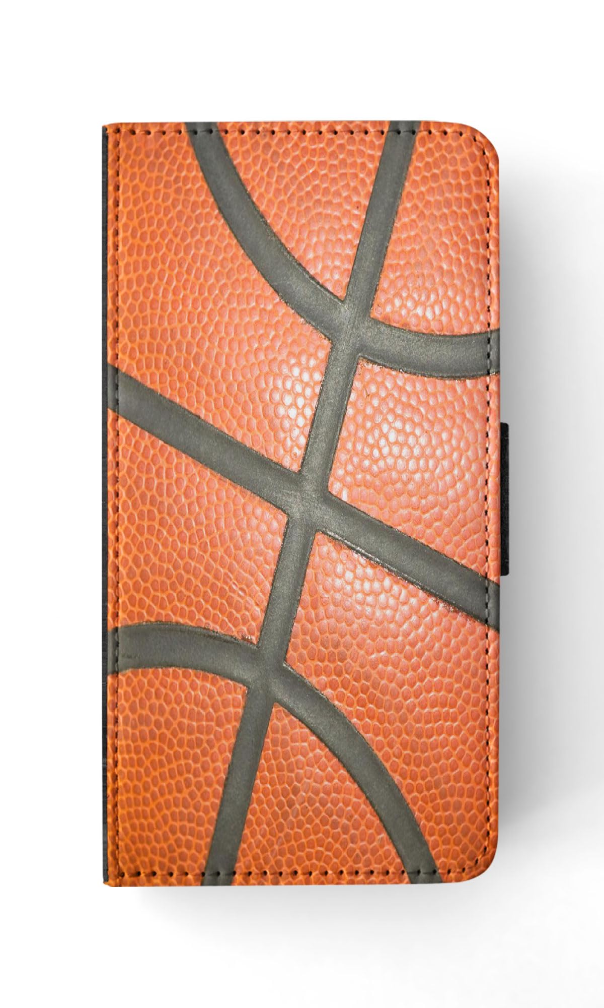 Basketball Texture Flip Wallet Phone Case for Apple iPhone 15 - Slim Protective Cover with Card Holder | Perfect for Sports Fans, Gym & Everyday Use