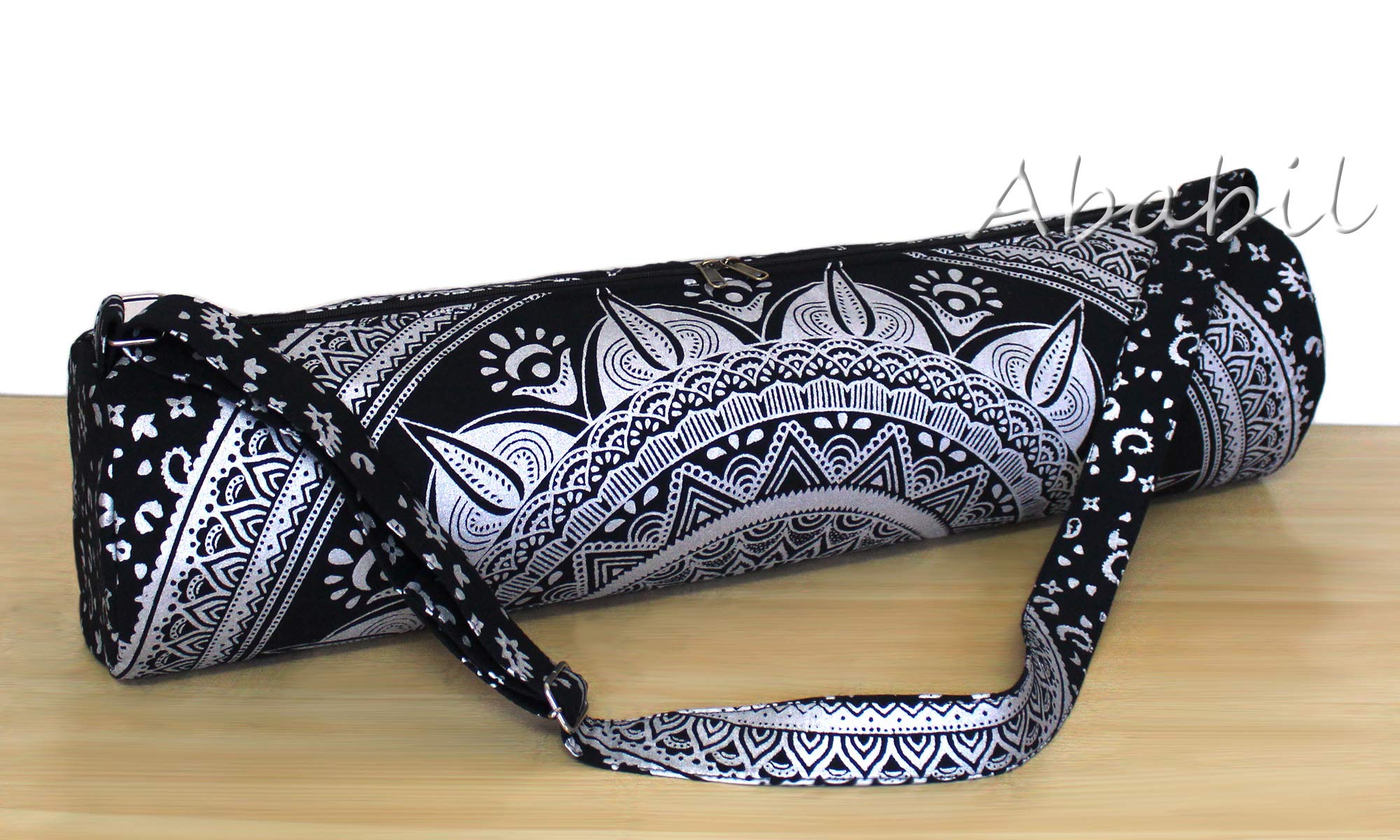 Premium Indian Mandala Yoga Mat Bag with Adjustable Shoulder Strap - Hippie Style Gym & Beach Carry Bag for Yoga, Travel, and Outdoor Activities
