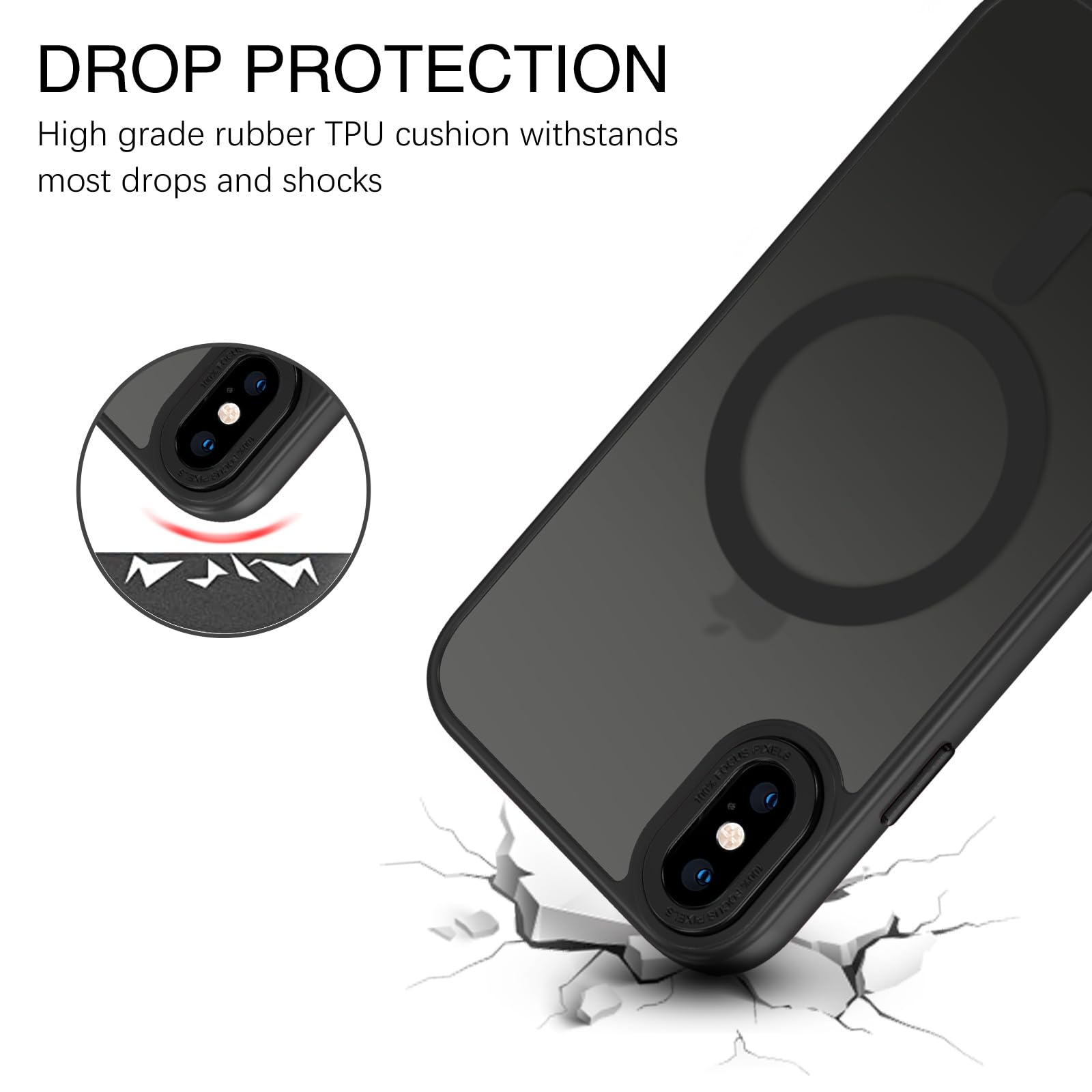 BENTOBEN Magnetic iPhone Xs Max Case [Magsafe Compatible] - Slim Translucent Matte Cover with Shockproof Protection for iPhone Xs Max 6.5
