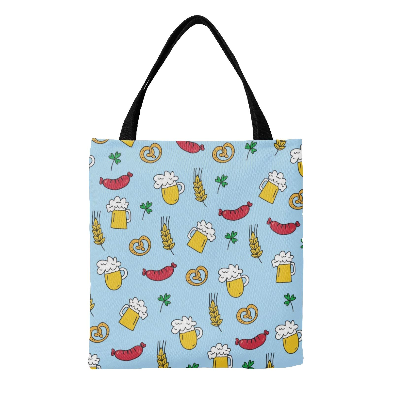 **Yellow Canvas Tote Bags for Women - Reusable Shopping, Travel & School Handbag - Eco-Friendly Cocktail Pattern Gift for Beach, Picnic & Daily Use**