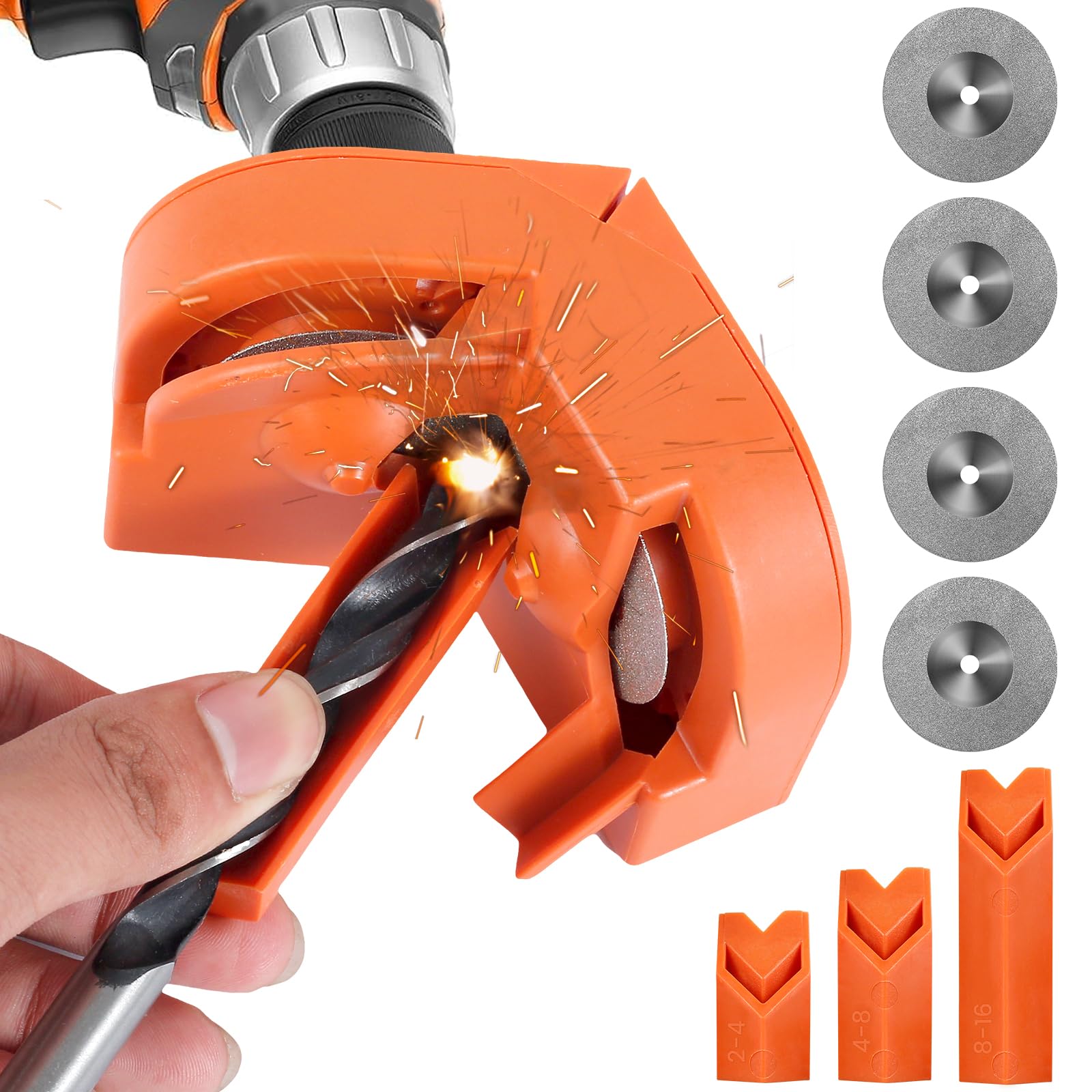 Electric Drill Bit Sharpener - Multipurpose Grinding Tool for HSS, Masonry, Carbide & Metal Bits | Compatible with Power Drills | Perfect for DIY Projects, Woodworking & Metalworking