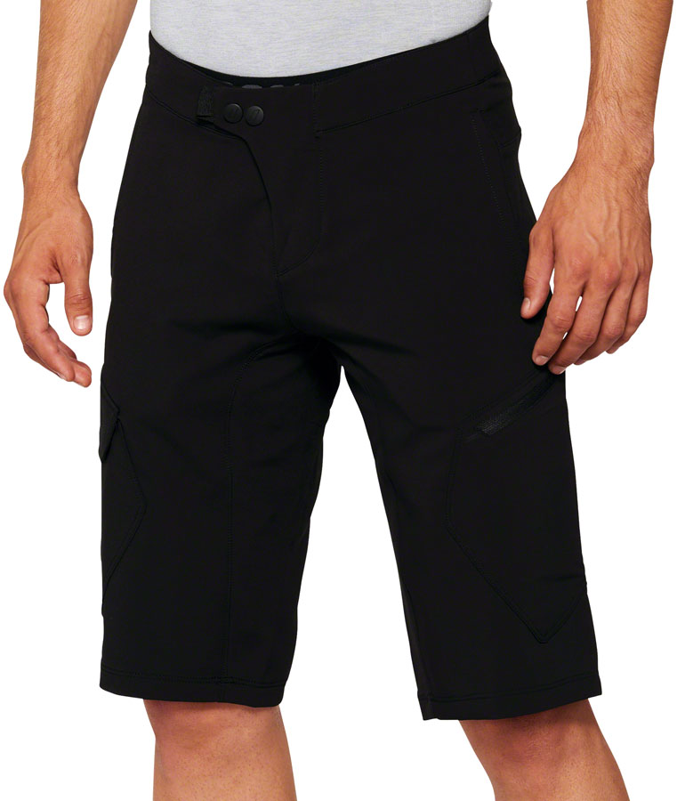 Ridecamp 100% Cotton Shorts with Built-in Liner - Black, Size 34 - Perfect for Cycling, Hiking & Outdoor Adventures