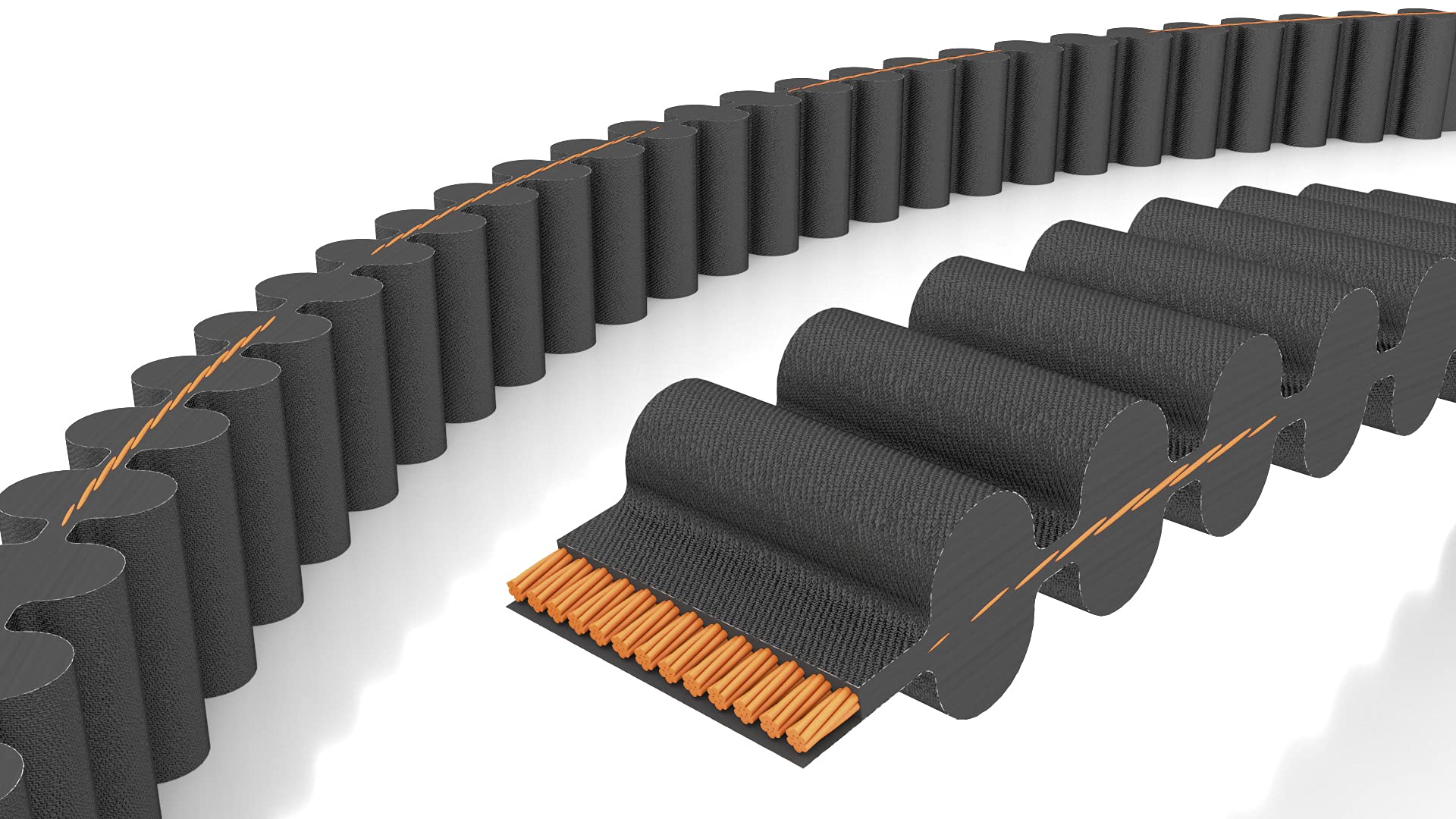 D1760-8M-30 Double Sided Synchronous Timing Belt - Rubber with Fiber Glass Cord - 1760mm Length (Pack of 1) - Perfect for 3D Printers, CNC Machines & Industrial Automation