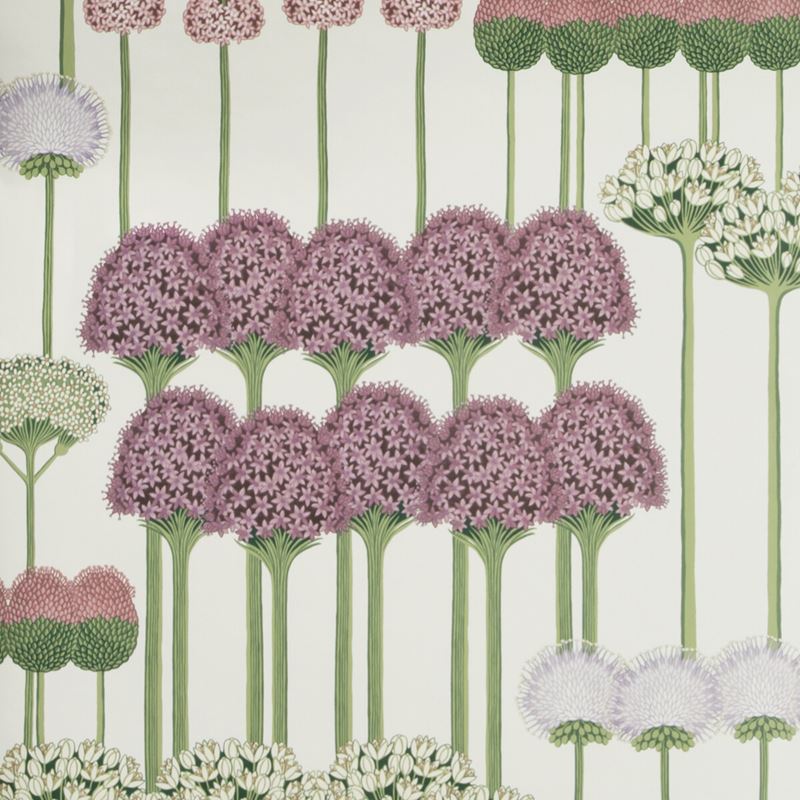 Cole & Son Allium Mulberry Blush Lilac Wallpaper - Floral Print Home Decor for Living Room & Bedroom