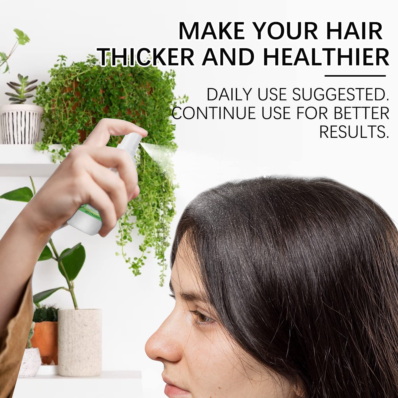 Rice Water Hair Growth Treatment Spray - Leave-in Scalp Care for Thinning Hair & Hair Loss | Castor Oil & Glycerin Formula for Stronger, Healthier Hair - 50ml | Perfect for Daily Hair Care Routine & Scalp Nourishment