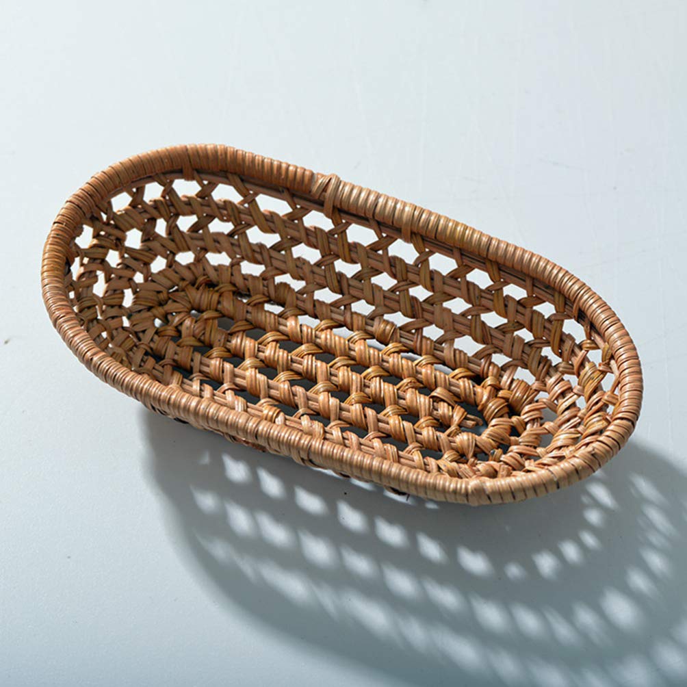 Stylish Hemoton Woven Storage Basket - Rattan Fruit & Vegetable Bowl, Umbrella Holder, American-Style Coaster - Perfect for Kitchen Organization, Bathroom Decor, and Living Room Storage