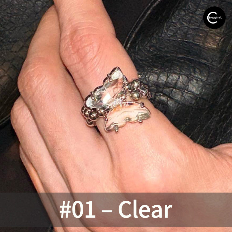 ALONEMOON Butterfly Titanium Stretch Ring for Women - Adjustable Size, Hypoallergenic Jewelry - Perfect for Everyday Wear, Gifts & Special Occasions