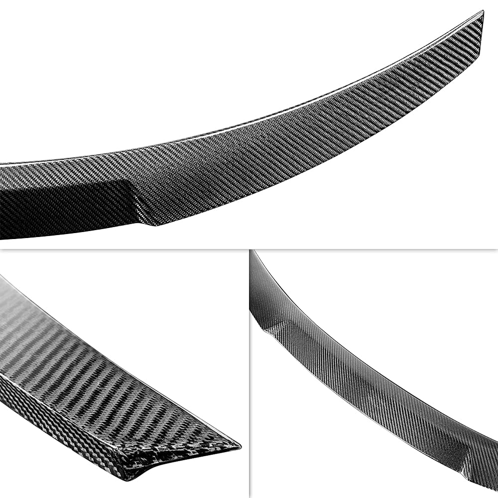 AeroBon Real Carbon Fiber Trunk Spoiler for 2008-2011 Audi A4 B8 Sedan | MV Style Rear Wing | High Gloss Finish | Enhances Aerodynamics & Style for Sports Car Enthusiasts
