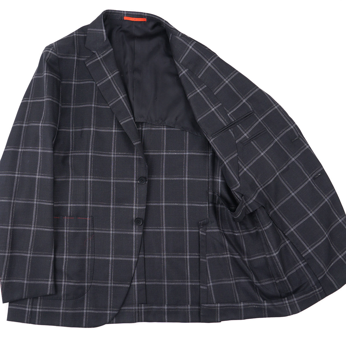 Isaia Slim Fit Wool Silk Linen Blazer for Men - Premium Italian Sport Coat for Business, Weddings & Formal Occasions