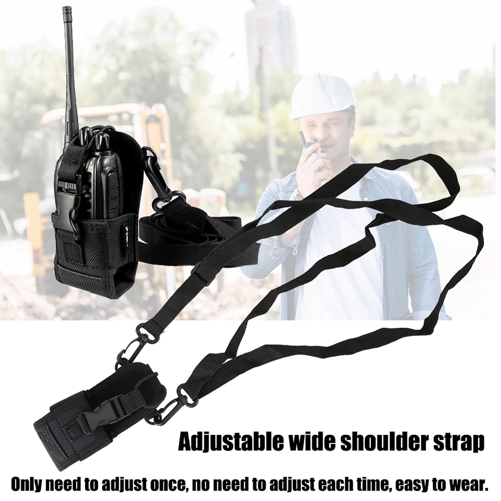 2-Pack Durable Radio Holder & Walkie Talkie Case with Adjustable Shoulder Strap - Universal Pouch for Two-Way Radios, GPS Devices & Phones - Perfect for Construction, Security & Outdoor Adventures
