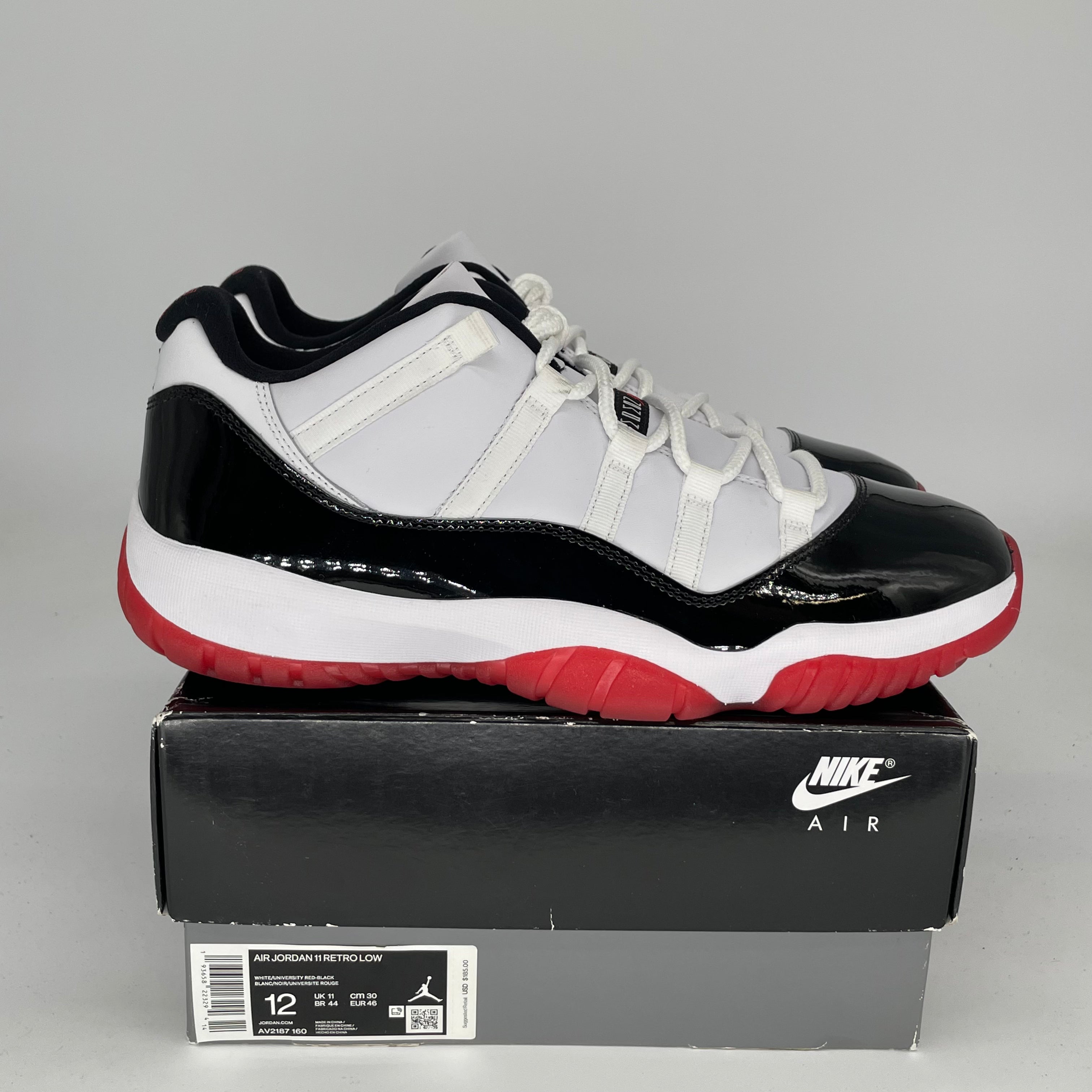 Air Jordan 11 Low Concord Bred Men's Basketball Shoes Size 12 (AV2187-160) - Perfect for Casual Wear, Street Style & Court Performance