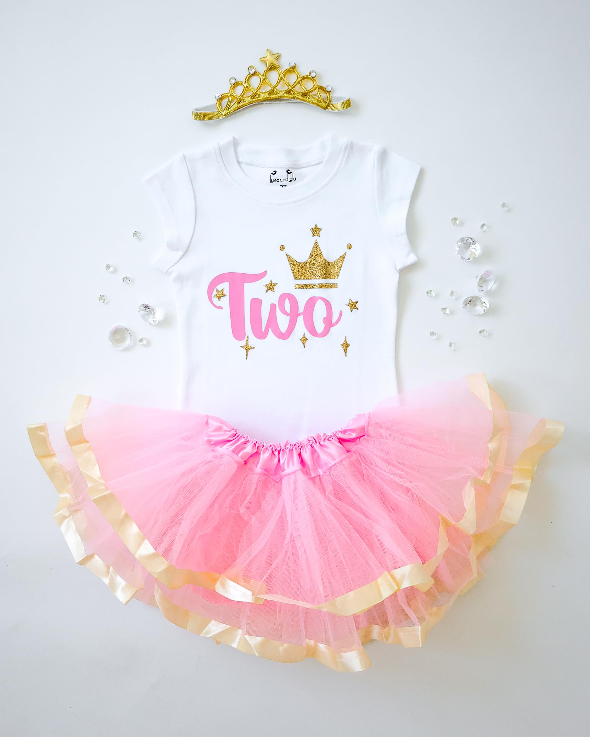 Luke and Lulu Girls 2nd Birthday Outfit - Princess Crown Dress Set for Toddler Girls | Perfect for Birthday Parties, Photo Shoots & Special Celebrations
