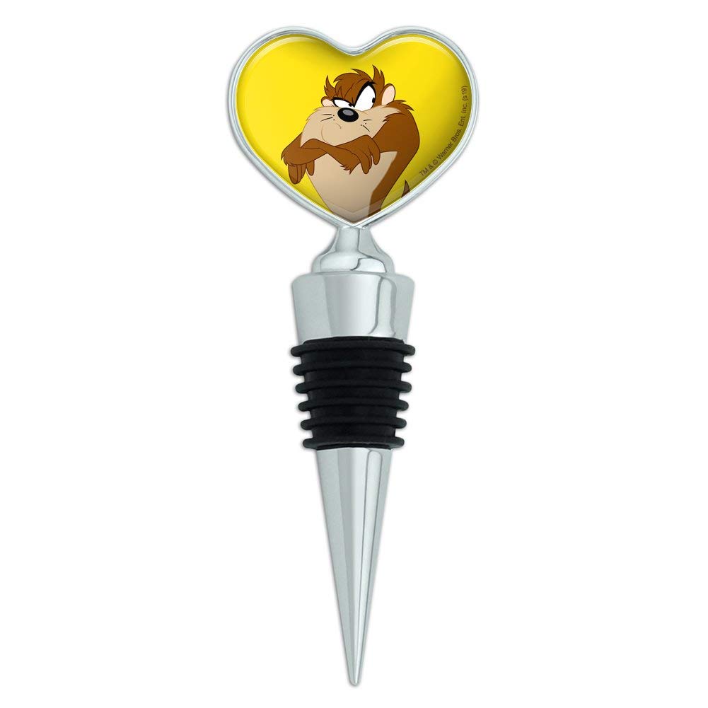 Looney Tunes Taz Heart Love Wine Bottle Stopper - Cute Cartoon Wine Cork for Gifts, Parties & Home Decor | Perfect for Valentine's Day, Weddings & Wine Lovers