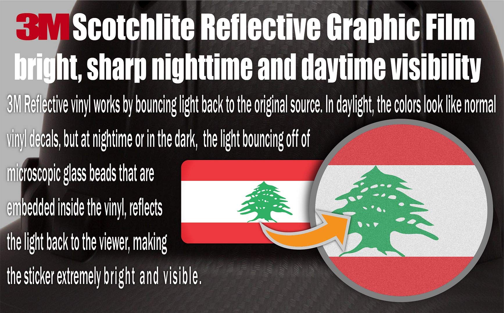 10-Pack 3M Reflective American & Lebanon Flag Stickers - High Visibility Safety Decals for Hard Hats, Helmets, Bikes, Toolboxes & Laptops - Perfect for Night Safety, Work Gear Identification & Patriotic Decor