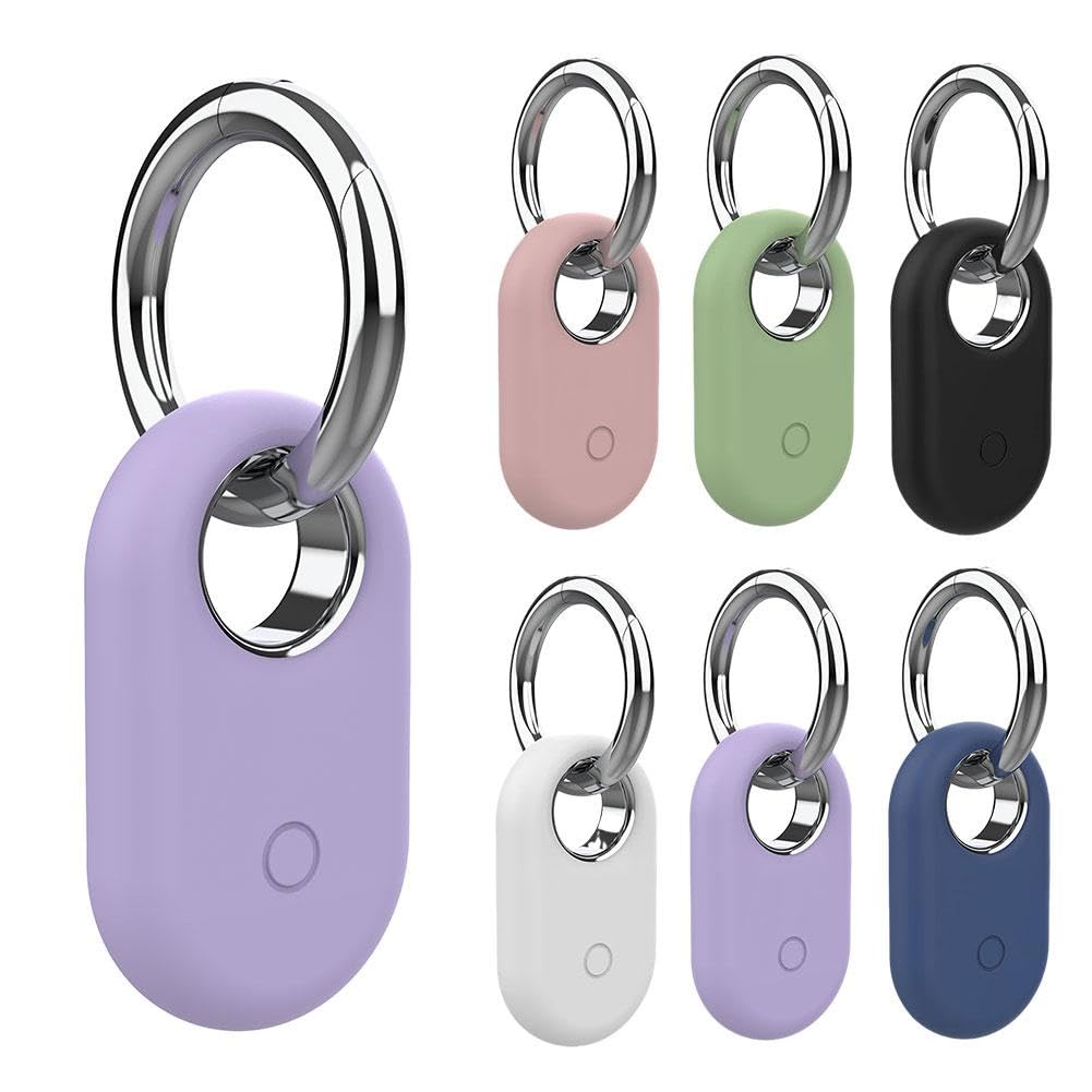 Samsung Galaxy SmartTag2 Protective Cover - Soft Touch Silicone Case with Key Ring, Scratch Resistant GPS Tracker Holder for Smart Tag 2 | Perfect for Travel, Luggage Tracking & Pet Safety
