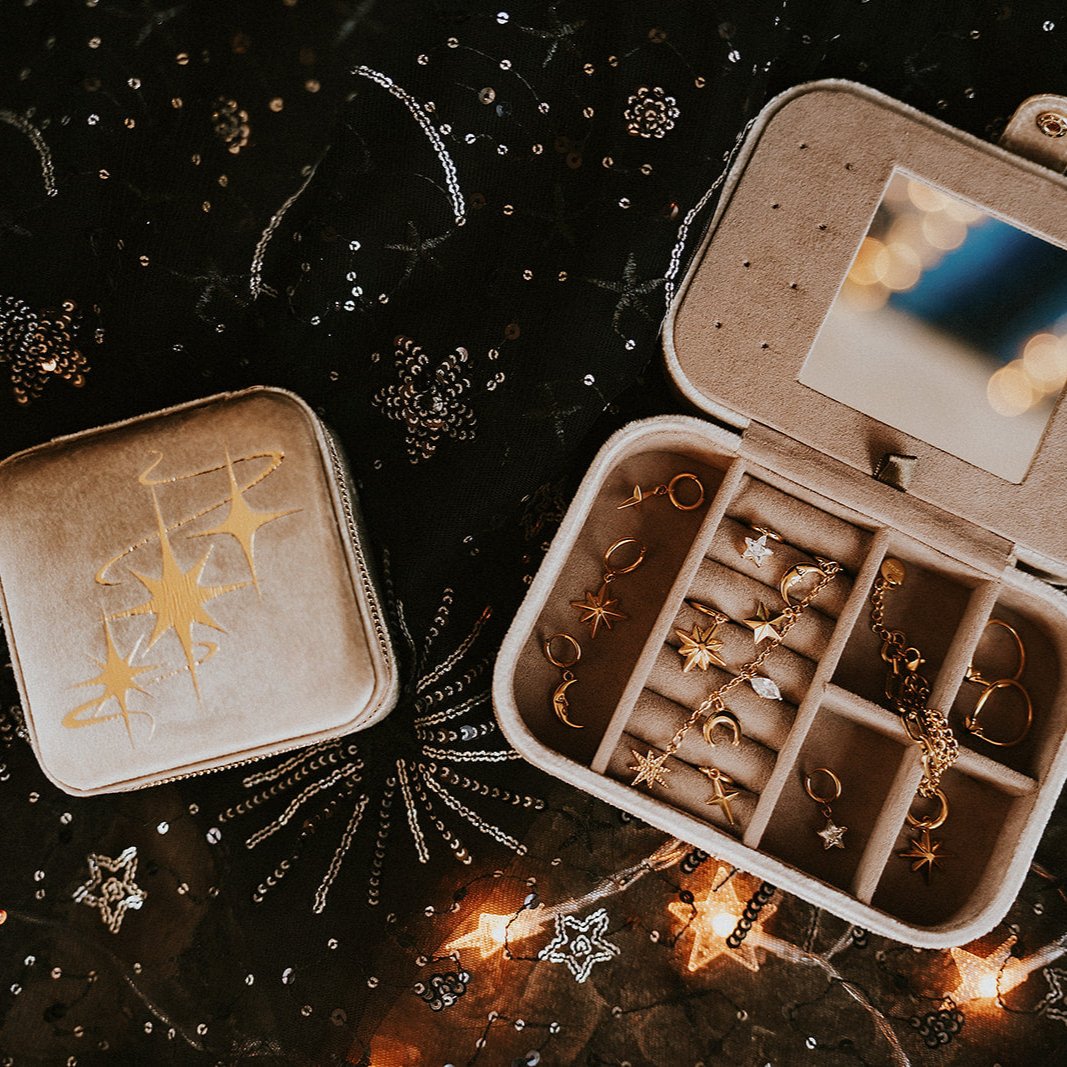 Astrid Moon Phase Jewelry Box - Elegant Storage for Necklaces, Rings & Earrings - Perfect for Gifts, Home Decor & Organizing Jewelry