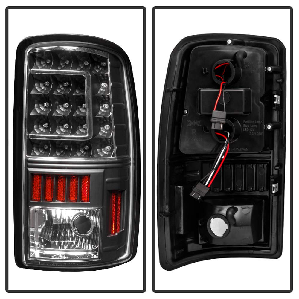ACANII LED C-Shape Tail Lights for 2000-2006 Chevy Suburban Tahoe & GMC Yukon XL - Black Smoke Lens - Easy Installation - Upgrade Your Vehicle's Style & Visibility for Night Driving & Off-Road Adventures