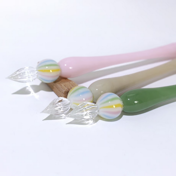 Japanese Glass Dip Pen - Candy & Matcha Green Colors - Perfect Gift for Writers, Calligraphy Enthusiasts & Artists - Ideal for Hand Lettering, Journaling & Creative Writing