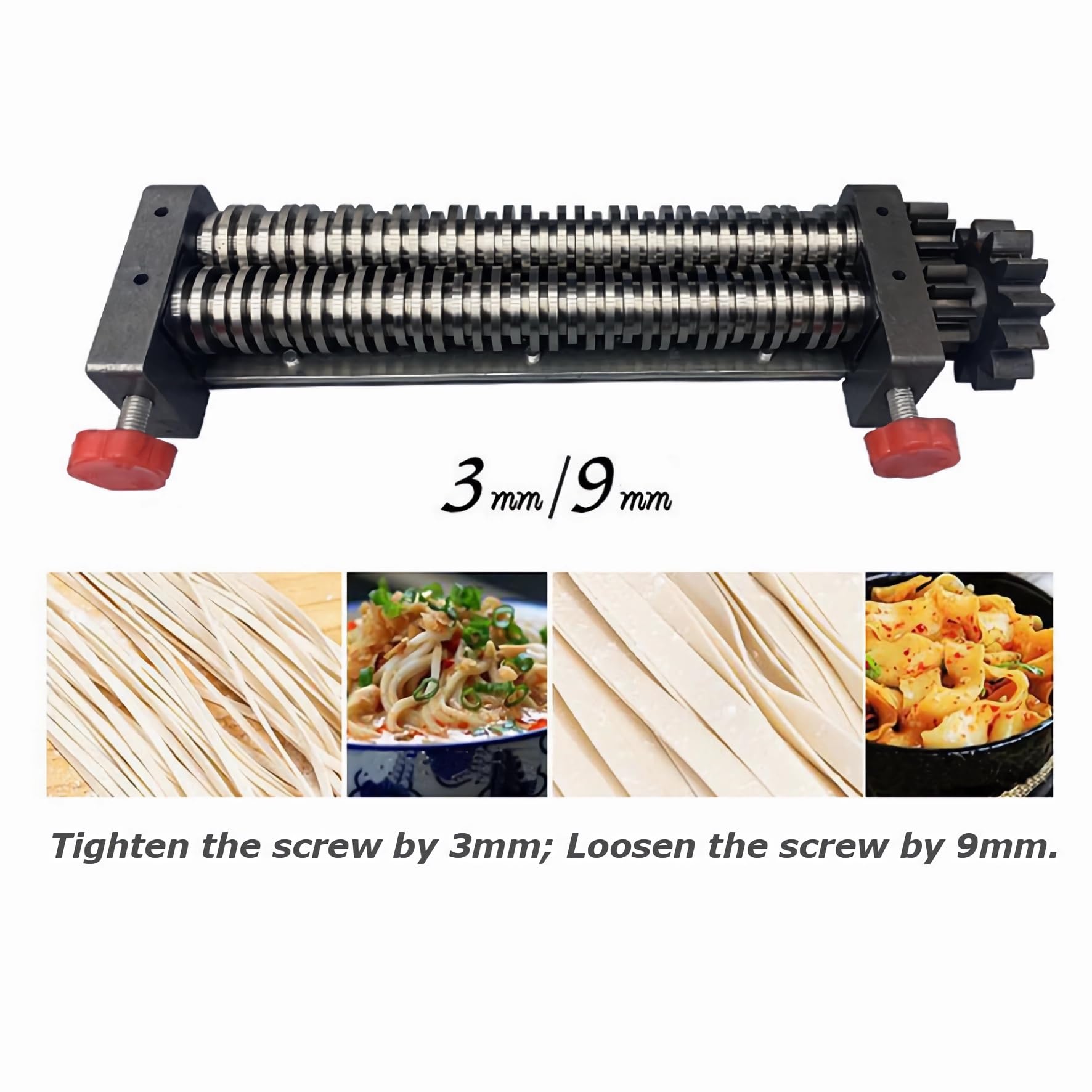 INTSUPERMAI 110V Electric Pasta Maker Machine - Stainless Steel Pasta Press with 3mm & 9mm Noodle Cutter Attachments - Perfect for Homemade Pasta, Dumpling Wrappers & Asian Noodles - Ideal for Italian Cuisine, Family Cooking & Restaurant Use