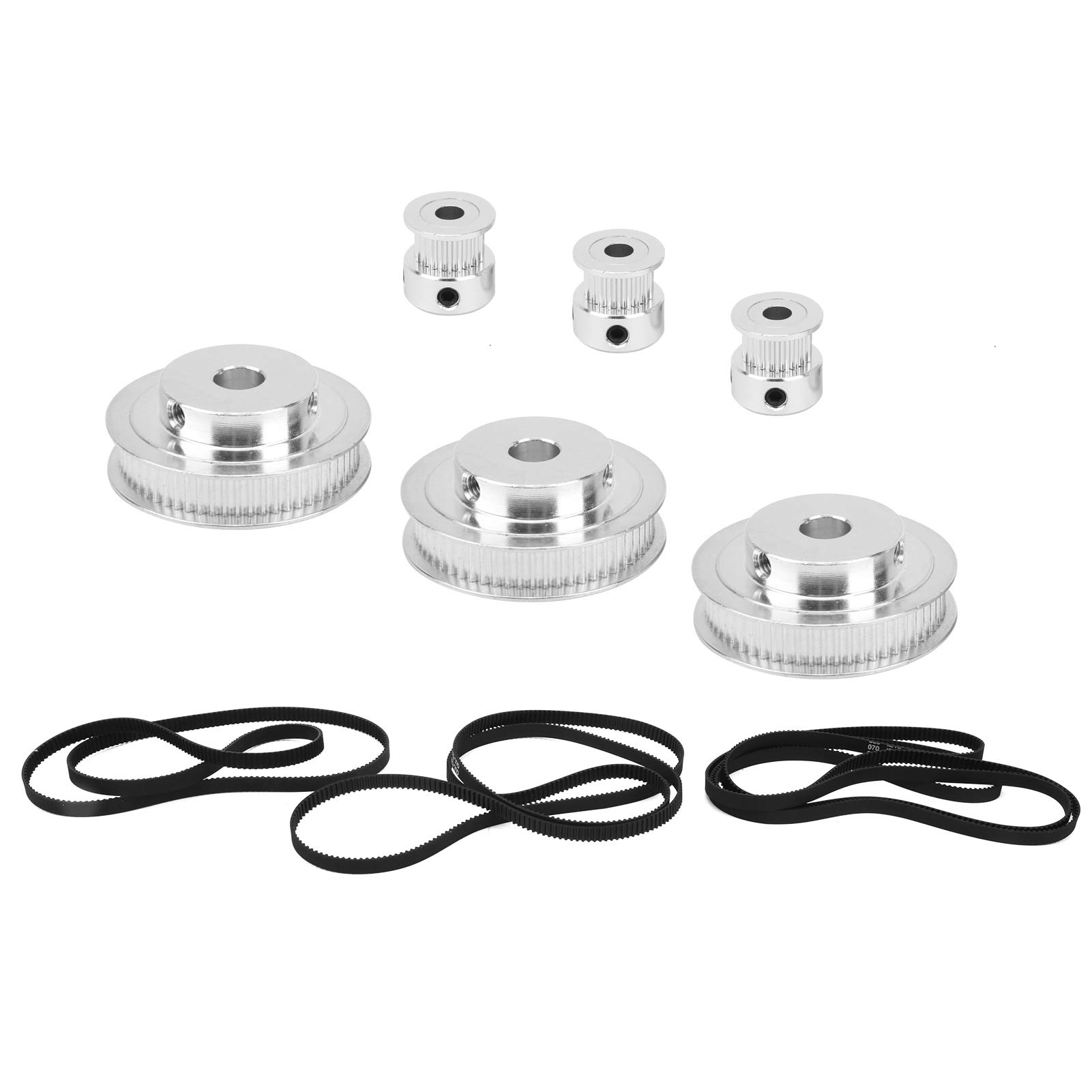 20 Teeth & 60 Teeth Aluminum Alloy Timing Belt Pulley 3 Sets - 2GT610/852/1220mm for Milling Machines, Gear Forming Machines & 3D Printers | High Precision CNC Machining Parts for Industrial Automation & DIY Projects