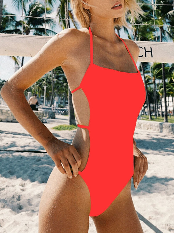 ZASUWA Women's Sexy Backless One Piece Swimsuit - Perfect for Beach, Pool Party & Summer Vacation